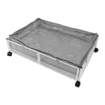 Underbed Storage Containers 4 Universal Wheels Front Handle Carbon Steel Frame