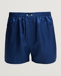 Derek Rose Classic Fit Silk Boxer Shorts Navy