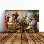 Big Box Art Canvas Print Wall Art Peter Paul Rubens The Wolf and The Fox | Mounted & Stretched Box Frame Picture | Home Decor for Kitchen, Living Room, Bedroom, Hallway, Multi-Colour, 30x20 Inch