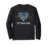 CT Tech Life Radiology Technologist Heartbeat Monitor Long Sleeve T-Shirt