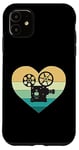 Coque pour iPhone 11 Projecteur de cinéma en forme de cœur avec inscription « Ich liebe Kino »