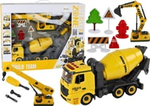 Leantoys Construction Vehicles Lydlys 1:12 Diy Betongblander Krangraver