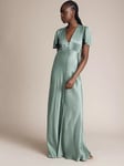 Ghost Delphine Bias Cut Satin Maxi Dress