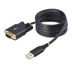 StarTech.com 6.6ft (2m) USB to Serial Adapter Cable, COM Retention, RS232 - Câble USB / série - USB (M) pour DB-9 (M) vissable - 2 m - robuste, moulé - noir