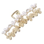 (White)Hair Claws Clips Alloy ABS Hair Clamps Clips Non Slip Hair Catch Jaw