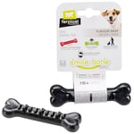 Ferplast Jouet Chien, Distributeur Croquettes ou Friandises, en Caoutchouc Naturel Durable à Mâcher, Arôme de Poulet, Rebondissant, Lancer et rapporter, Crazy Bell Jouets pour Petit Chien, Orange