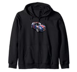 British Classic Sports Car Union Jack Mini Zip Hoodie