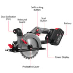 Scie circulaire &eacute;lectrique de 6 pouces, moteur sans balais 21V 6800 tr/min, scie circulaire compacte pour carrelage avec lames de scie 24T, batterie 4,0 Ah, angle et profondeur r&eacute;glables, scie pour bois, carrelage et m&eacute;tal tendre