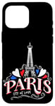 Coque pour iPhone 16 Pro Max Paris France Flag and Eiffel Tower Graphic Tee shirts, Paris