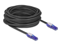 Delock - Nettverkskabel - Rj-45 (Hann) Vinklet Til Rj-45 (Hann) Vinklet - 10 M - 6 Mm - Utp - Cat 6 - Halogenfri - Svart