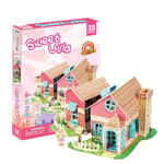 SNOWER Jouet de Puzzle en Trois Dimensions 3D, Jouet intéressant sûr, Construction de Bricolage, kit de Puzzles pour Enfants Cadeaux château Rose 81 pièces, Filles