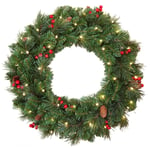 National Tree Everyday Pre-Lit Christmas Xmas 61cm Decorated Artificial Wreath