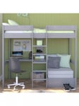 Stompa High Sleeper with Built in Desk and Chair Bed, Extra Long Single