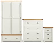 Argos Home Kent 3 Piece 2 Door Wardrobe Set - Cream and Oak And