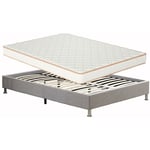 Dewinner - Matelas en Mousse Haute Resilience Ultra Respirante, Deux Faces utilisables (140x190cm matelas Épaisseur 18cm+Cadre de lit Plateforme, )