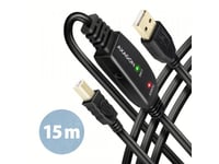 Axagon Adr-215B Usb 2.0 A-M -&Gt  B-M Active Connecting/Repeater Cable 15M - Kabel - Digital/Daten Usb Cable Usb A Usb B Black