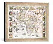 Kunst für Alle 'Image encadrée de Willem Blaeu Africa Nova, c.1617, d'art dans Le Cadre de Haute qualité Photos Fait Main, 40 x 30 cm, Argent Raya