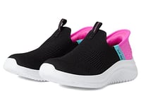 Skechers Ultra Flex 3.0 Fresh Time Basket, Black Mesh/Pink Trim, 27.5 EU