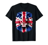 Union Jack UK Flag Lion Face Great Britain Union Jack Flag T-Shirt