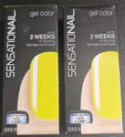 2x  SensatioNail Luscious Lemon Yellow Gel Gloss UV Nail Polish