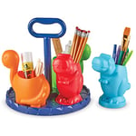 Learning Resources Plateau de Rangement pour Enfants Create-a-Space Dinosaures de, Rangement pour matériel de Bricolage pour Enfants, Plateau d’Organisation de la Salle de Jeux, 5 pièces, 3+