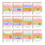 Zodiac Sign Rainbow Birthday Cards Astrology Star Signs Blank Greeting Cards With Envelopes Pack of 12