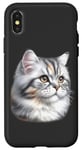 Coque pour iPhone X/XS Portrait de chat tigré argenté x chat mignon