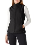 Outdoor Ventures Women's Lightweight Softshell Gilet Windproof Sleeveless Jacket Fleece Lined Full Zip Outwear Ladies Vests for Running Hiking Golf Black XS/UK8