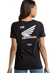 Fox Racing T- Shirt Honda Wing pour Femme, Noir, m