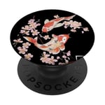 Cherry Blossom Koi Carp Fish Japanese Sakura PopSockets PopGrip Adhésif