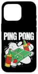 Coque pour iPhone 16 Pro Bouteille de bière avec raquette de ping-pong - Jouer à la