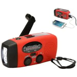 Veva Radio, Nödradio Solcellsdriven Bärbar 2000mah Powerflashlight