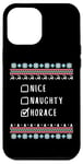 iPhone 12 Pro Max Nice, Naughty, Horace Christmas Ugly Sweater Style Case