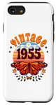 Coque pour iPhone SE (2020) / 7 / 8 70 Ans Année 1955 Papillon Femme 70eme Anniversaire 1955