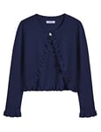 Arshiner Cardigan Basique pour Fille Boléro Court Boléro élégant Veste Courte pour Robe de Communion, Robe de baptême - Bleu Marine 130