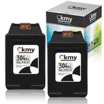 CKMY 304 XL Remanufactured for HP 304 304XL Ink Cartridge for HP Envy 5032 5010 5020 5030 DeskJet 2630 2620 3760 2632 3720 2622 3730 3750 2633 3735 3733 2634 3762 3764 AMP 130 Printer (Black, 2 Pack)