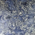 Debona Liquid Marble Effect Wallpaper Metallic Glitter Navy Silver