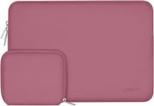 Housse Compatible Avec Macbook Air/Pro, 13-13,3 Pouces Notebook, Compatible Avec Macbook Pro 14 M3 M2 M1 Pro Max 2024-2021, Laptop Sleeve Néoprène Sac Avec Petite Pochette, Poussiéreux Rose