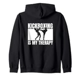 Kickboxing Is My Therapy Funny Kickboxer Zip Hoodie