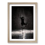 Big Box Art Dancing in The Rain in Abstract Framed Wall Art Picture Print Ready to Hang, Oak A2 (62 x 45 cm)