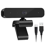 Caméra multimédia en streaming HD 1080P avec microphone, rotation à 360 degrés, webcam en streaming pour ordinateur portable/Mac PC/TV, appels vidéo, réunions, jeux et salles de classe en ligne