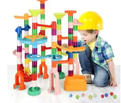 Ifollower Tricky Bille - 135 Pcs Circuit à Billes Couleurs Macaron, Éléments Ludiques Jeu de Construction d'un Labyrinthe Educatif, Sécurité Robuste Marble Rush Conviennent aux Enfant de Plus de 3 Ans