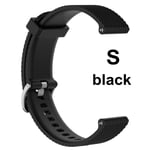 Silicone Watch Band Wrist Strap 20mm Black S