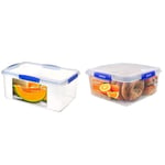 Sistema KLIP IT Food Storage Container | 9.6 L | Stackable & Airtight Fridge/Freezer Food Box & KLIP IT PLUS Food Storage Container | 5.5 L Square | Stackable & Airtight Fridge/Freezer