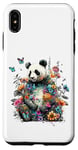 Coque pour iPhone XS Max Panda mignon avec fleurs et papillons pour femmes, filles et enfants