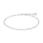 Amor bracelet de cheville en argent 925 sterling pour femme, bijoux d'été, avec zirconium synth., 25 cm, argent, cœur, Livré en boîte cadeau de bijoux