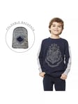 Fabric Flavours Kids' Hogwarts Crest Sweatshirt & Marauders Map Backpack Set, Blue