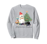 All Booked for Christmas Ghost Santa Christmas Book Tree Sweatshirt