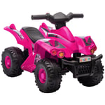 AIYAPLAY 6V Kids Electric Quad Bike with Music, Forward Function, Pink