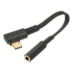 USB Type C to 3.5mm Headphone Jack Adapter USB C to Aux Audio Cord 5.5" Black